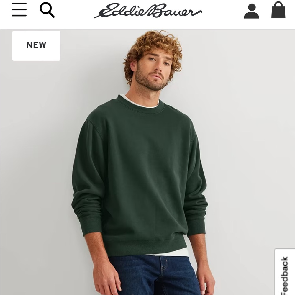 Eddie Bauer Men's Green Sweater Small